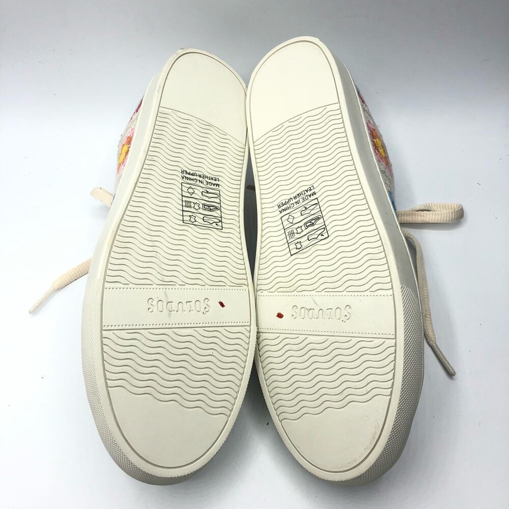 Soludos Ibiza Sweater Sneaker Lace Up White/ Multicolor Size US 8.5 - Picture 7 of 12